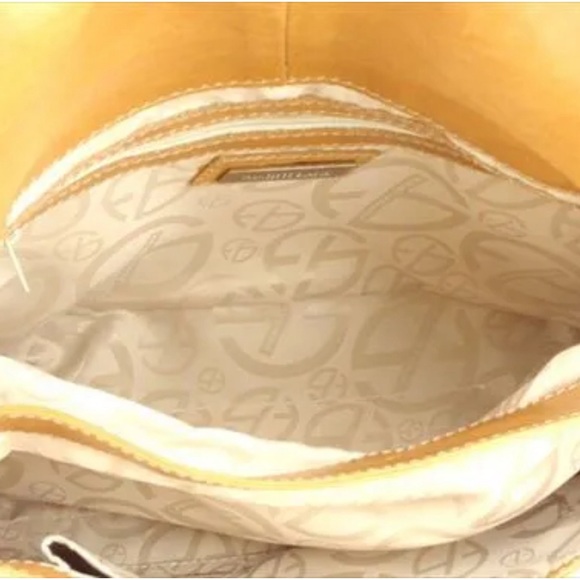 FRANCESCO BIASIA BEIGE GENUINE LEATHER SATCHEL SHOULDER BAG HANDBAG - Picture 3 of 5